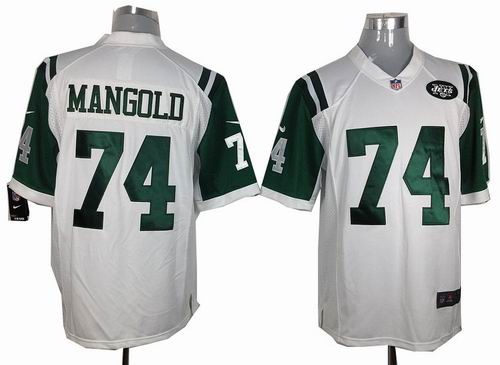 2012 nike New York Jets #74 Nick Mangold white game jerseys