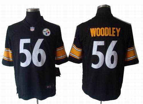 2012 nike Pittsburgh Steelers #56 Lamarr Woodley black game jerseys