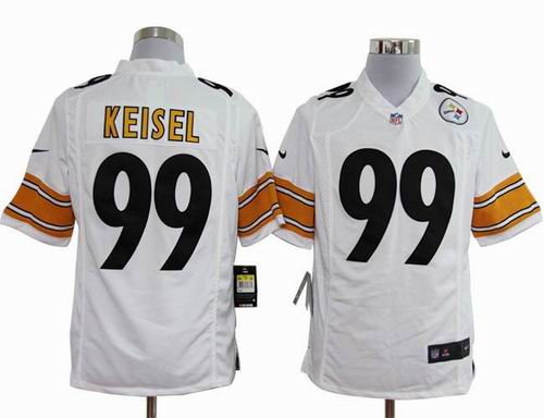 2012 nike Pittsburgh Steelers #99 Brett Keisel white game jerseys