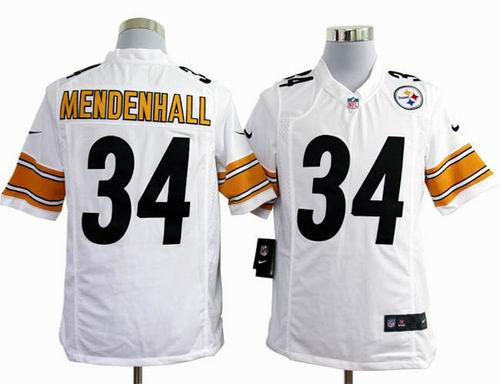 2012 nike Pittsburgh Steelers Rashard Mendenhall #34 White game Jersey