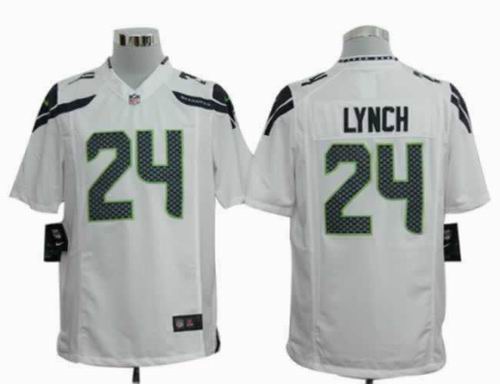 2012 nike Seattle Seahawks 24# Marshawn Lynch Game white Color Jersey