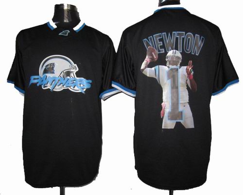 2012 printed Nike Carolina Panthers 1# Cam Newton Portrait Fashion Game Jersey