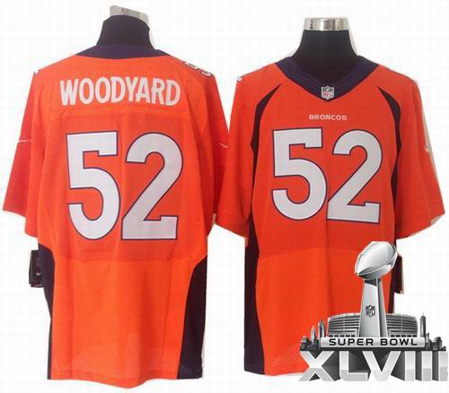 2013 Nike Denver Broncos #52 Wesley Woodyard Elite Orange 2014 Super bowl XLVIII(GYM) Jersey