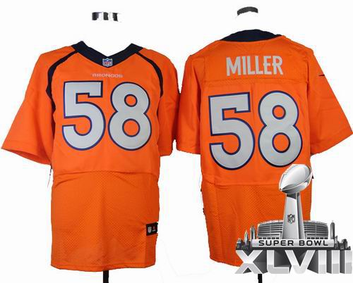 2013 Nike Denver Broncos #58 Von Miller orange elite 2014 Super bowl XLVIII(GYM) Jersey