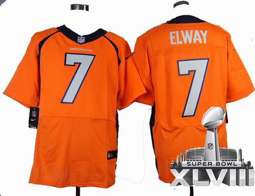 2013 Nike Denver Broncos #7 John Elway Orange Elite 2014 Super bowl XLVIII(GYM) Jersey