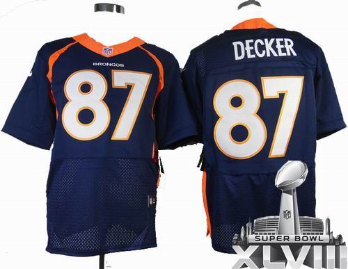 2013 Nike Denver Broncos #87 Eric Decker blue elite 2014 Super bowl XLVIII(GYM) Jersey