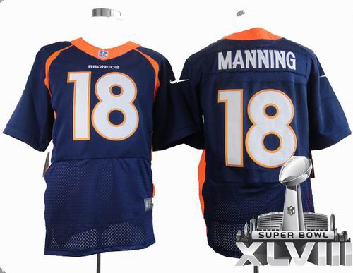 2013 Nike Denver Broncos 18# Peyton Manning Blue Elite 2014 Super bowl XLVIII(GYM) Jersey