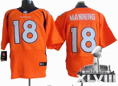 2013 Nike Denver Broncos 18# Peyton Manning orange Elite 2014 Super bowl XLVIII(GYM) Jersey