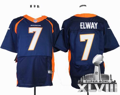 2013 Nike Denver Broncos 7# John Elway blue Elite 2014 Super bowl XLVIII(GYM) Jersey