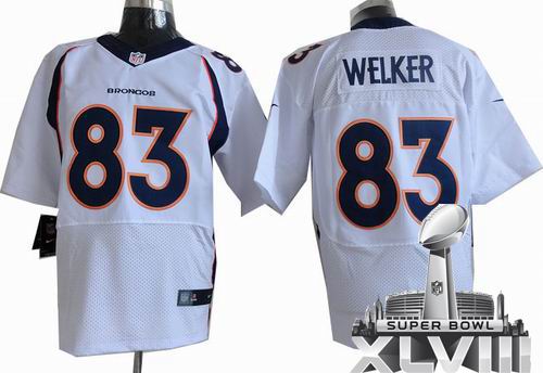 2013 Nike Denver Broncos 83# Wes Welker white elite 2014 Super bowl XLVIII(GYM) Jersey