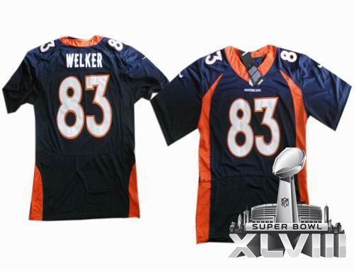 2013 Nike Denver Broncos 83 Wes Welker Blue elite 2014 Super bowl XLVIII(GYM) Jersey