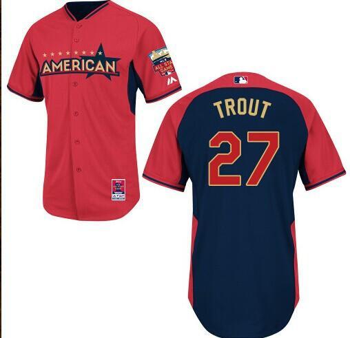 2014 All-Star Game American League Los Angeles Angels 27 Mike Trout MLB jerseys
