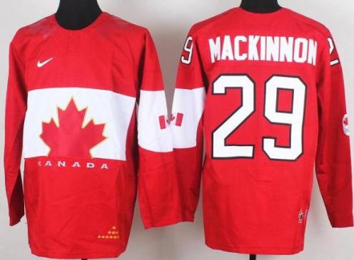 2014 IIHF ICE Hockey World Championship Canada Team 29 Nathan MacKinnon Red Jerseys