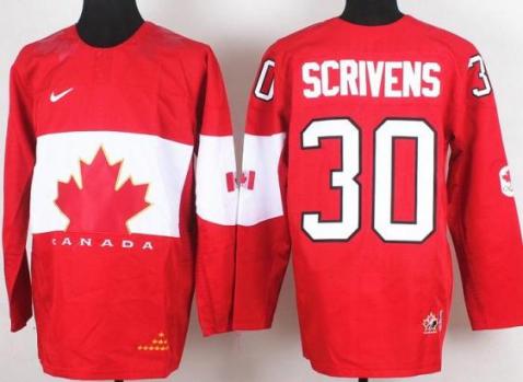 2014 IIHF ICE Hockey World Championship Canada Team 30 Ben Scrivens Red Jerseys