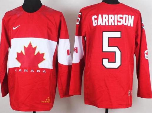 2014 IIHF ICE Hockey World Championship Canada Team 5 Jason Garrison Red Jerseys