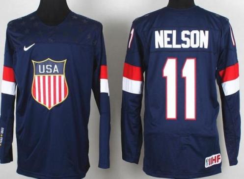 2014 IIHF ICE Hockey World Championship USA Team 11 Brock Nelson Blue Jerseys
