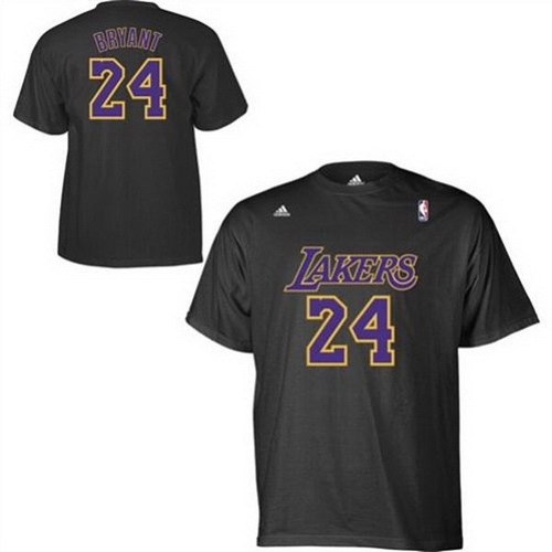 2014 Los Angeles Lakers 24# Kobe Bryant black T Shirts
