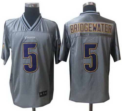 2014 NEW Nike Minnesota Vikings #5 Teddy BridgewaterGrey Vapor Elite Jerseys