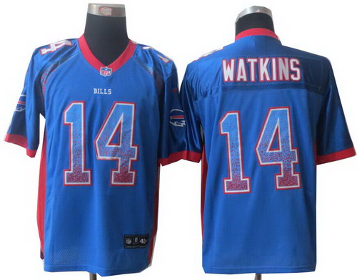 2014 New Nike Buffalo Bills 14# Sammy Watkins Drift Fashion Blue Elite Jerseys