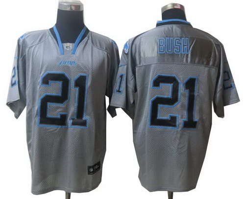 2014 New Nike Detroit Lions #21 Reggie Bush  Lights Out Grey Elite Jerseys