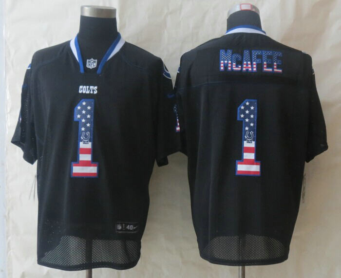 2014 New Nike Indianapolis Colts 1 McAfee USA Flag Fashion Black Elite Jerseys