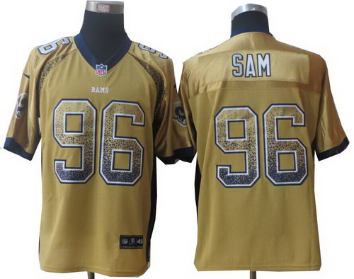 2014 New Nike St.Louis Rams #96 Michael Sam Drift Fashion Gold Elite Jerseys