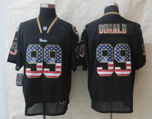 2014 Nike St.Louis Rams 99 Donald USA Flag Fashion Black Elite Jerseys