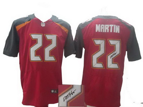 2014 Nike Tampa Bay Buccaneers #22 Doug Martin red elite signature jerseys