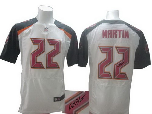 2014 Nike Tampa Bay Buccaneers #22 Doug Martin white elite signature jerseys