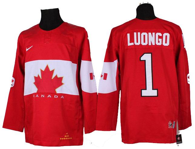 2014 OLYMPIC Team Canada #1 Roberto Luongo red  jerseys