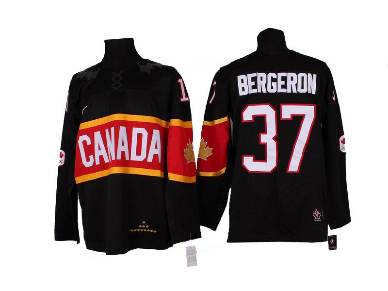 2014 OLYMPIC Team Canada #37 Patrice Bergeron black jerseys