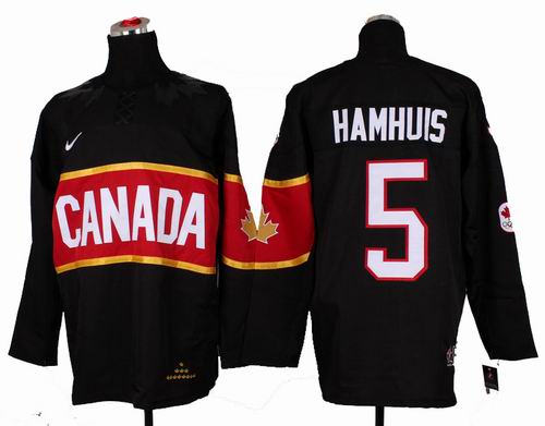 2014 OLYMPIC Team Canada #5 Dan Hamhuis black Jerseys