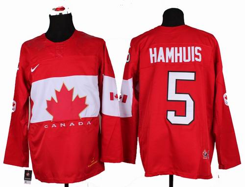 2014 OLYMPIC Team Canada #5 Dan Hamhuis red Jerseys