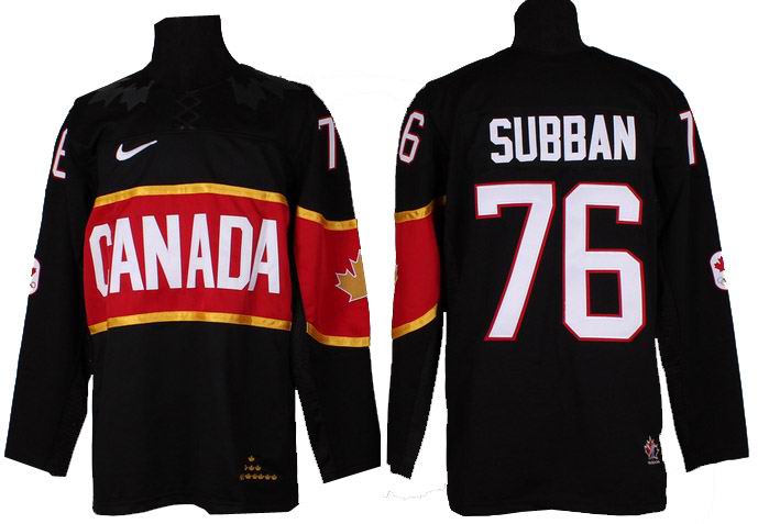 2014 OLYMPIC Team Canada #76 Subban black Jerseys