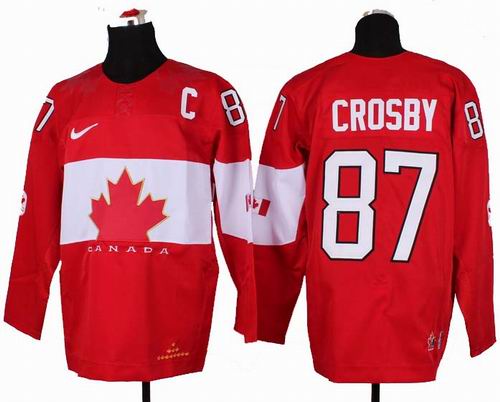 2014 OLYMPIC Team Canada #87 CROSBY red C patch jersey