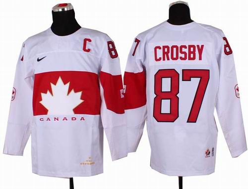 2014 OLYMPIC Team Canada #87 CROSBY white C patch jersey