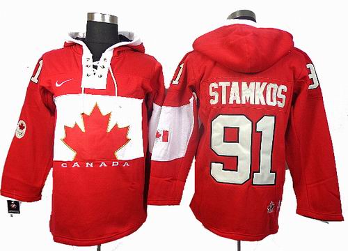 2014 OLYMPIC Team Canada #91 Stamkos red hoody