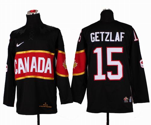 2014 OLYMPIC Team Canada 15# Ryan Getzlaf black jerseys