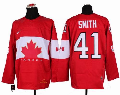 2014 OLYMPIC Team Canada 41# Mike Smith Red Jersey