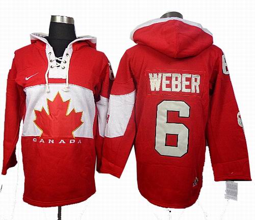 2014 OLYMPIC Team Canada 6# Shea Weber red hoody
