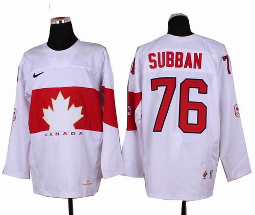 2014 OLYMPIC Team Canada 76# PK Subban white jerseys