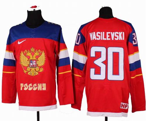 2014 Olympic Team Russia #30 Andrei Vasilevski red jersesy