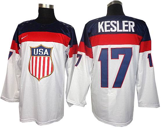 2014 Olympic Team USA #17 Ryan Kesler white jerseys