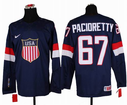 2014 Olympic Team USA #67 Max Pacioretty navy blue jerseys