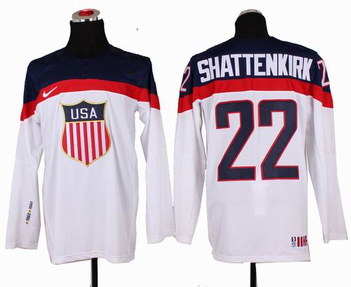 2014 Olympic Team USA 22# Kevin Shattenkirk white jerseys