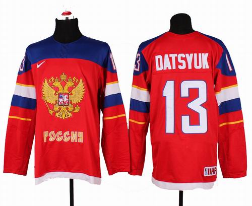 2014 Olympic game russia team 13# Pavel Datsyuk red jerseys