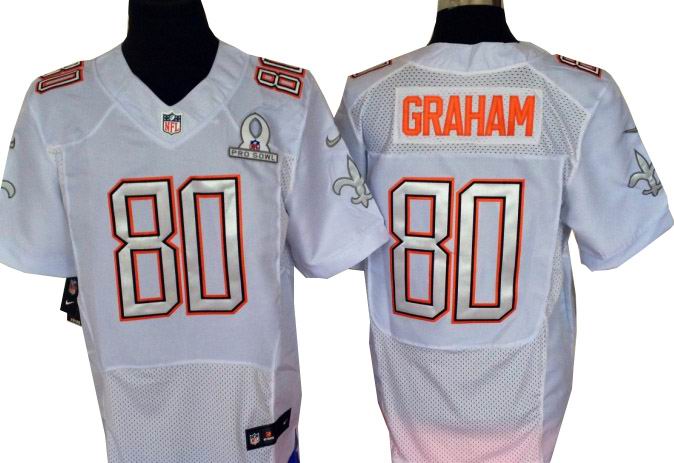 2014 Pro Bowl New Orleans Saints #80 Jimmy Graham  Nike Elite Jersey - White
