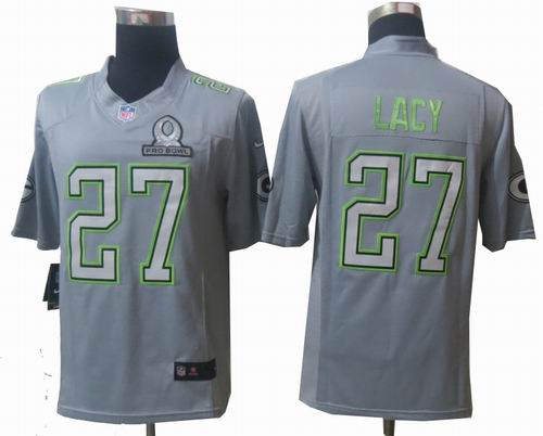 2014 Pro Bowl Nike Green Bay Packers #27 Eddie Lacy Grey Elite Jerseys