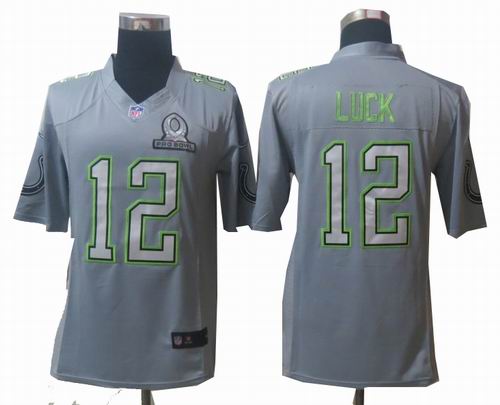 2014 Pro Bowl Nike Indianapolis Colts #12 Andrew Luck Grey Elite Jerseys