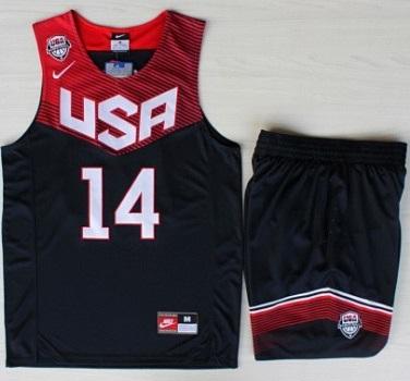 2014 USA Dream Team 14 Anthony Davis Blue Basketball Jersey Suits
